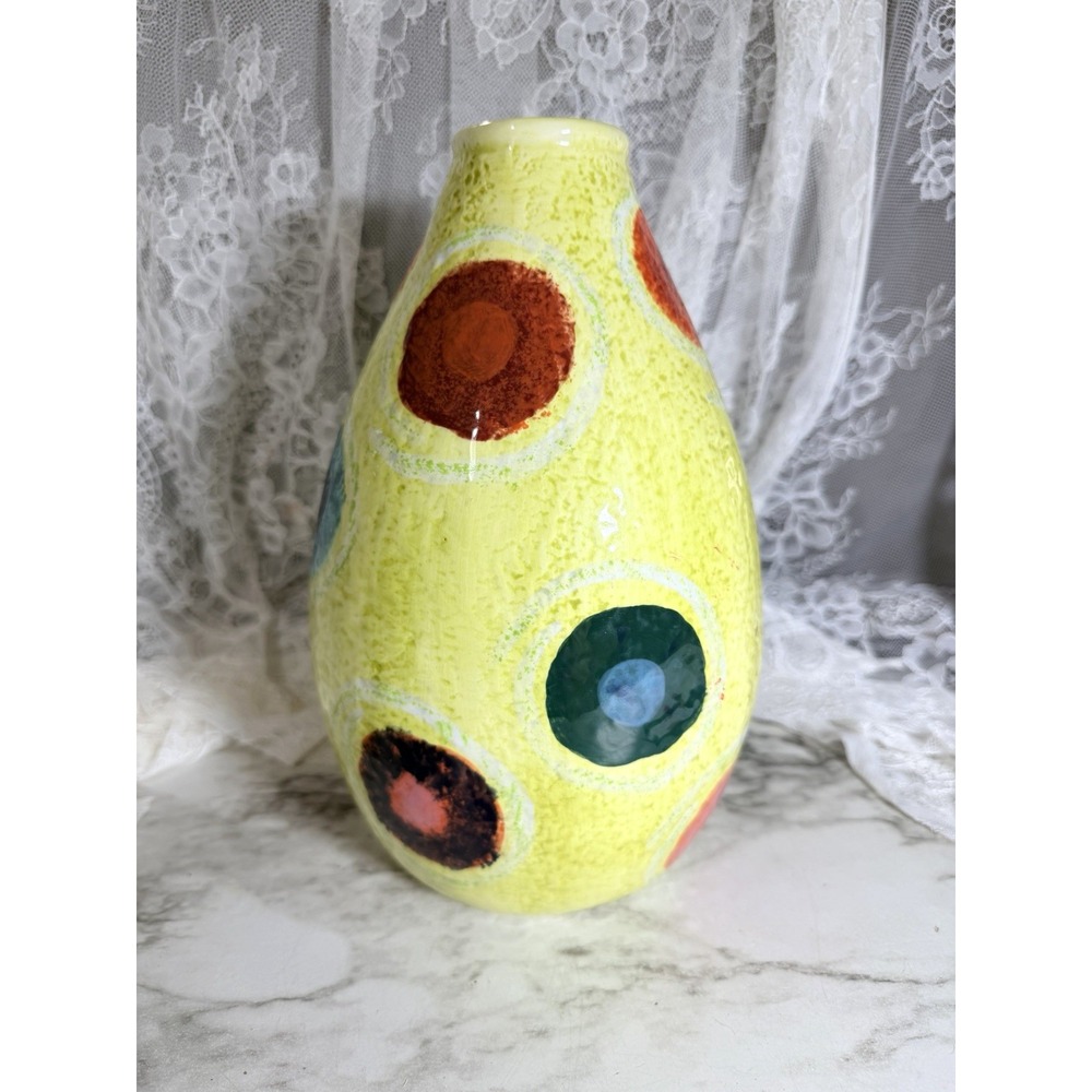 Flavia Yellow 10" Vase Signed Beautiful Vase (A3129)